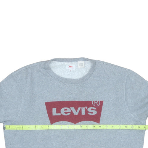 Levi's Men's Grey Logo Crew Neck Pullover Sweatshirt Size M