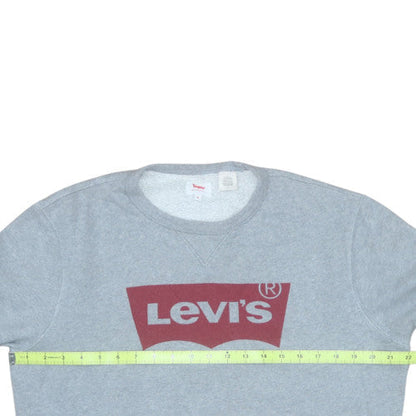 Levi's Men's Grey Logo Crew Neck Pullover Sweatshirt Size M