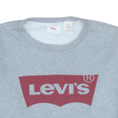 Levi's Men's Grey Logo Crew Neck Pullover Sweatshirt Size M