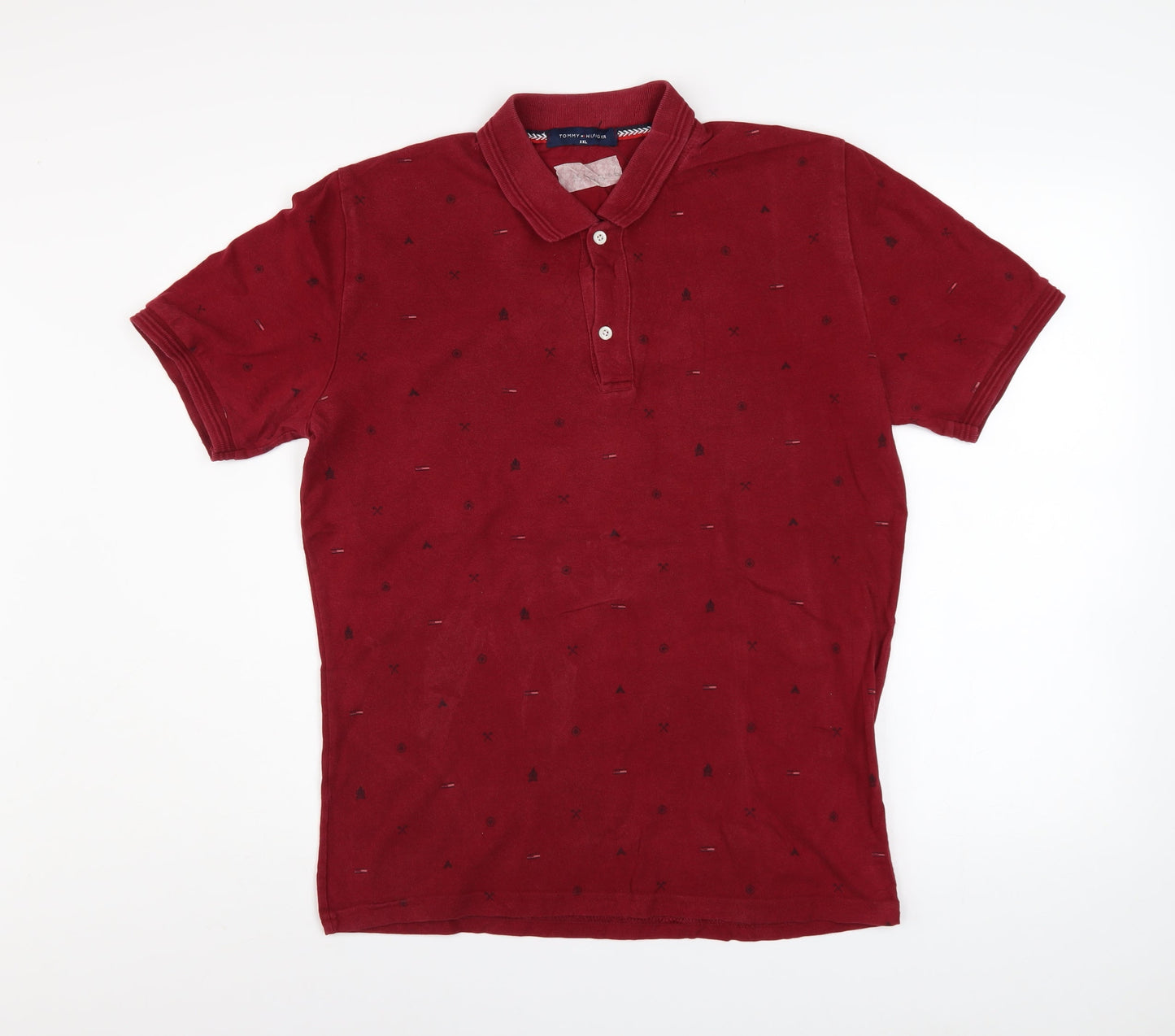 Tommy Hilfiger Men's Red XXL Cotton Polo Shirt Classic Fit
