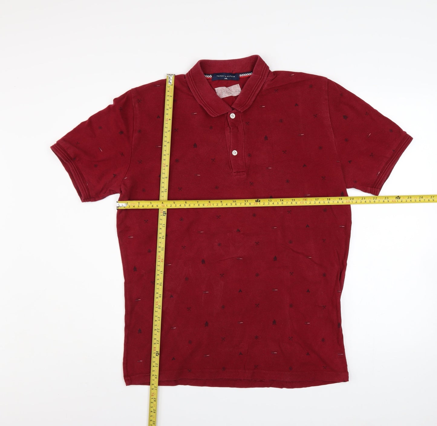 Tommy Hilfiger Men's Red XXL Cotton Polo Shirt Classic Fit