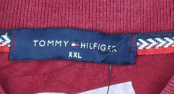 Tommy Hilfiger Men's Red XXL Cotton Polo Shirt Classic Fit