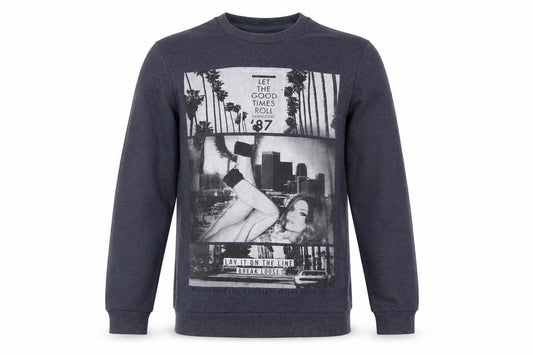 River Island Men's Blue Graphic Print Sweatshirt Size S