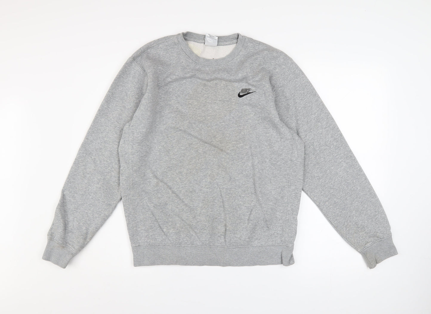 Nike Mens Grey Small Logo Crew Neck Pullover Sweatshirt