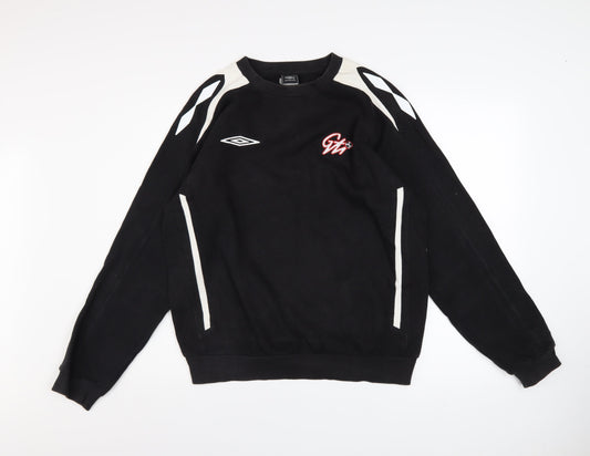 Umbro Mens Black M Crew Neck Pullover Sports Sweatshirt