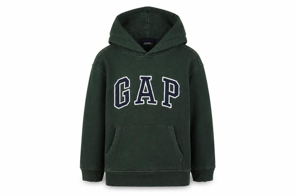 Gap Boys Green Logo Pullover Fleece Hoodie Size M
