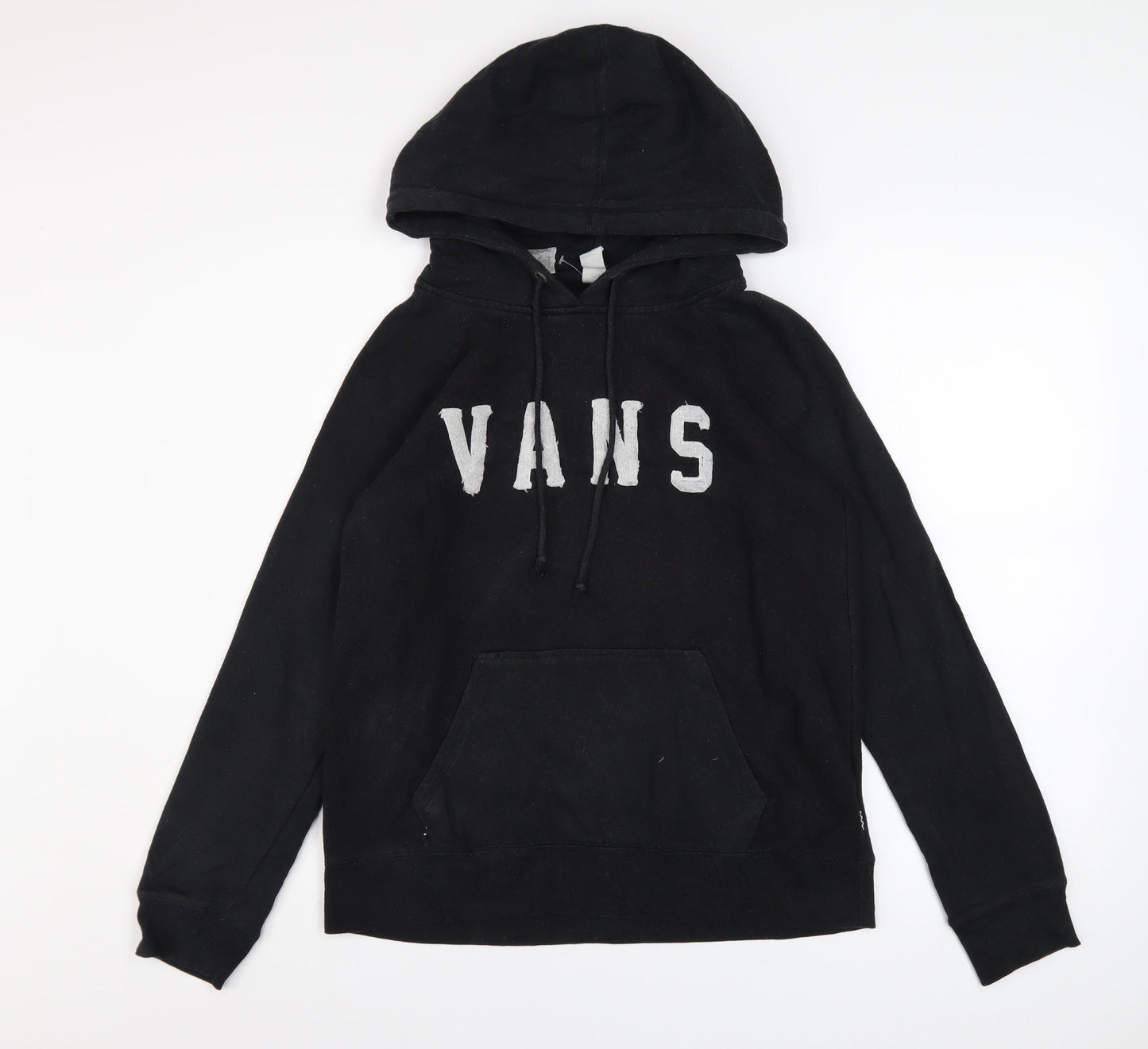Vans Mens Black Pullover Hoodie Small Fleece Logo Skate Streetwear