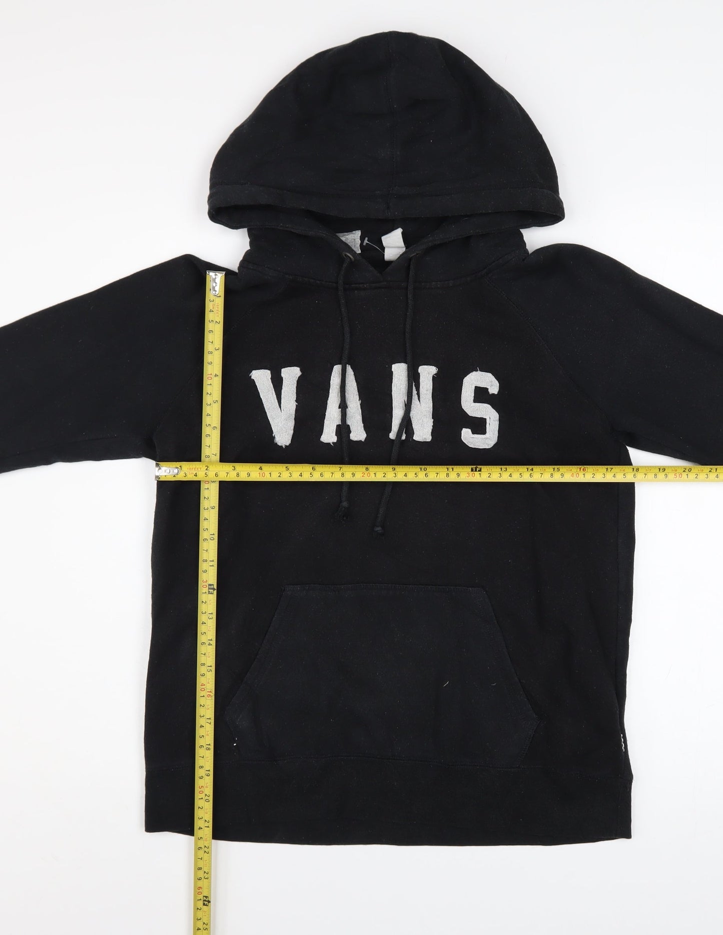 Vans Mens Black Pullover Hoodie Small Fleece Logo Skate Streetwear