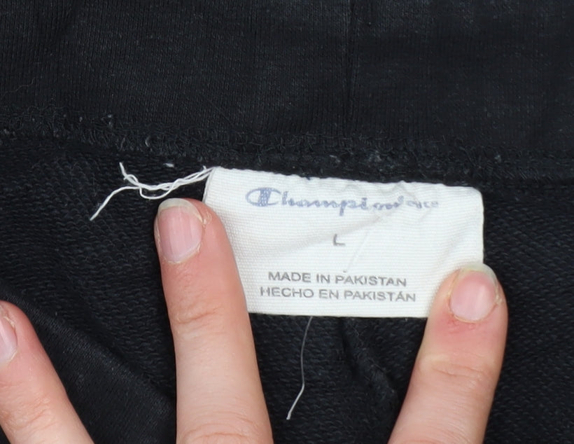 Champion Men's Black Fleece Jogger Trousers Size L
