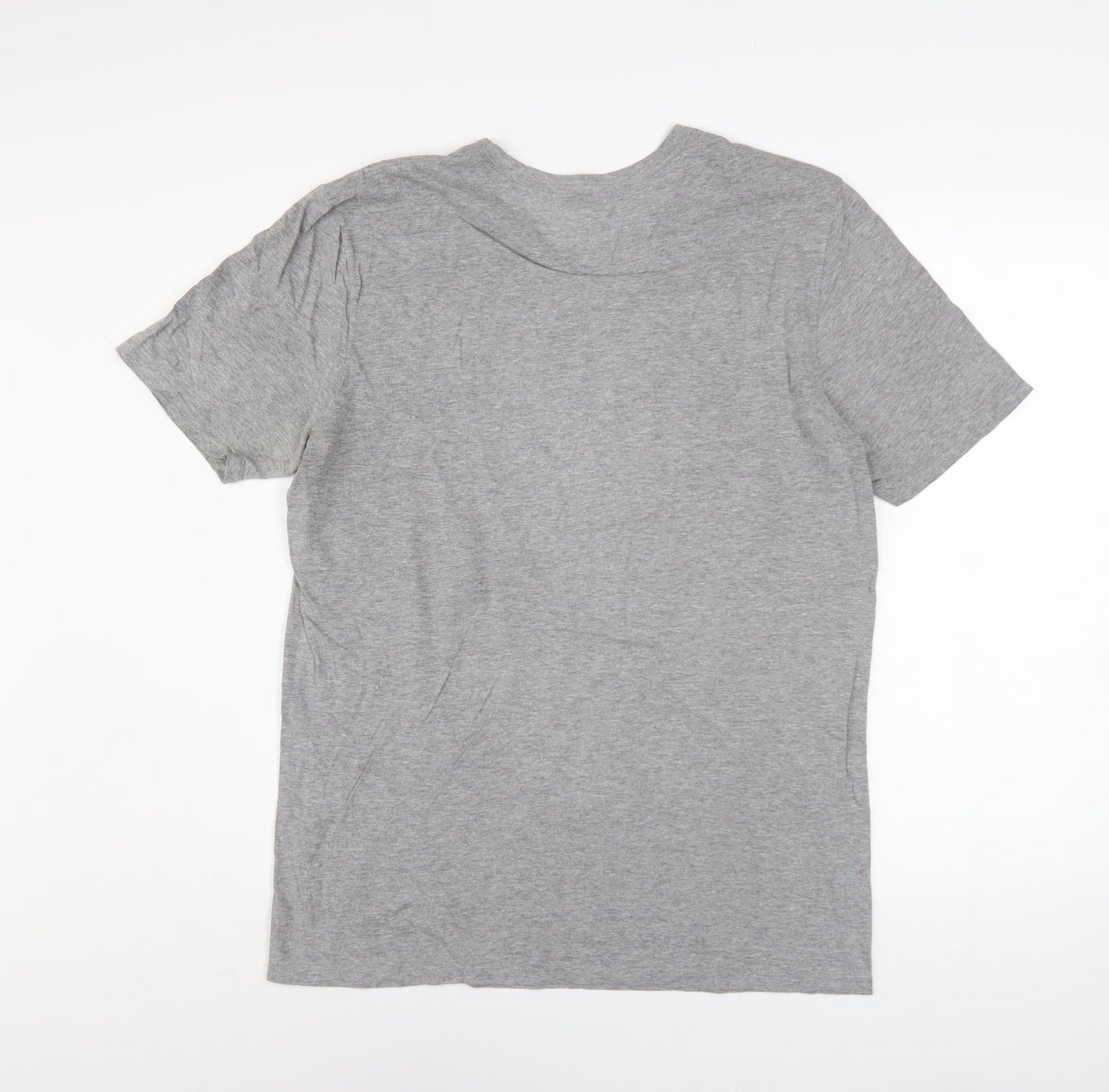 Nike Men's Grey Graphic Athletic Fit Sports T-Shirt Size M