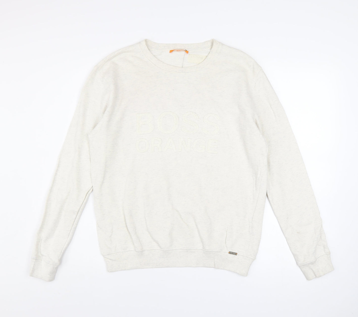 Hugo Boss Men's Beige Logo Pullover Sweatshirt Size M