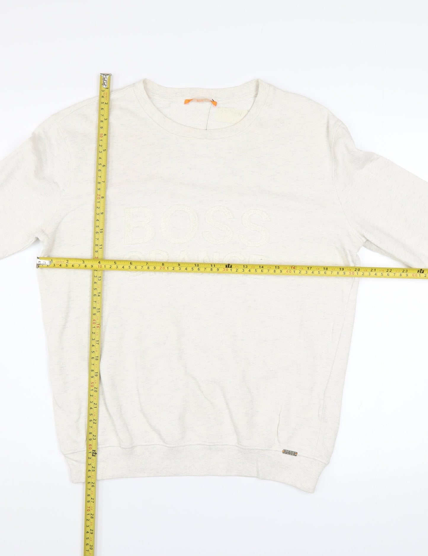 Hugo Boss Men's Beige Logo Pullover Sweatshirt Size M