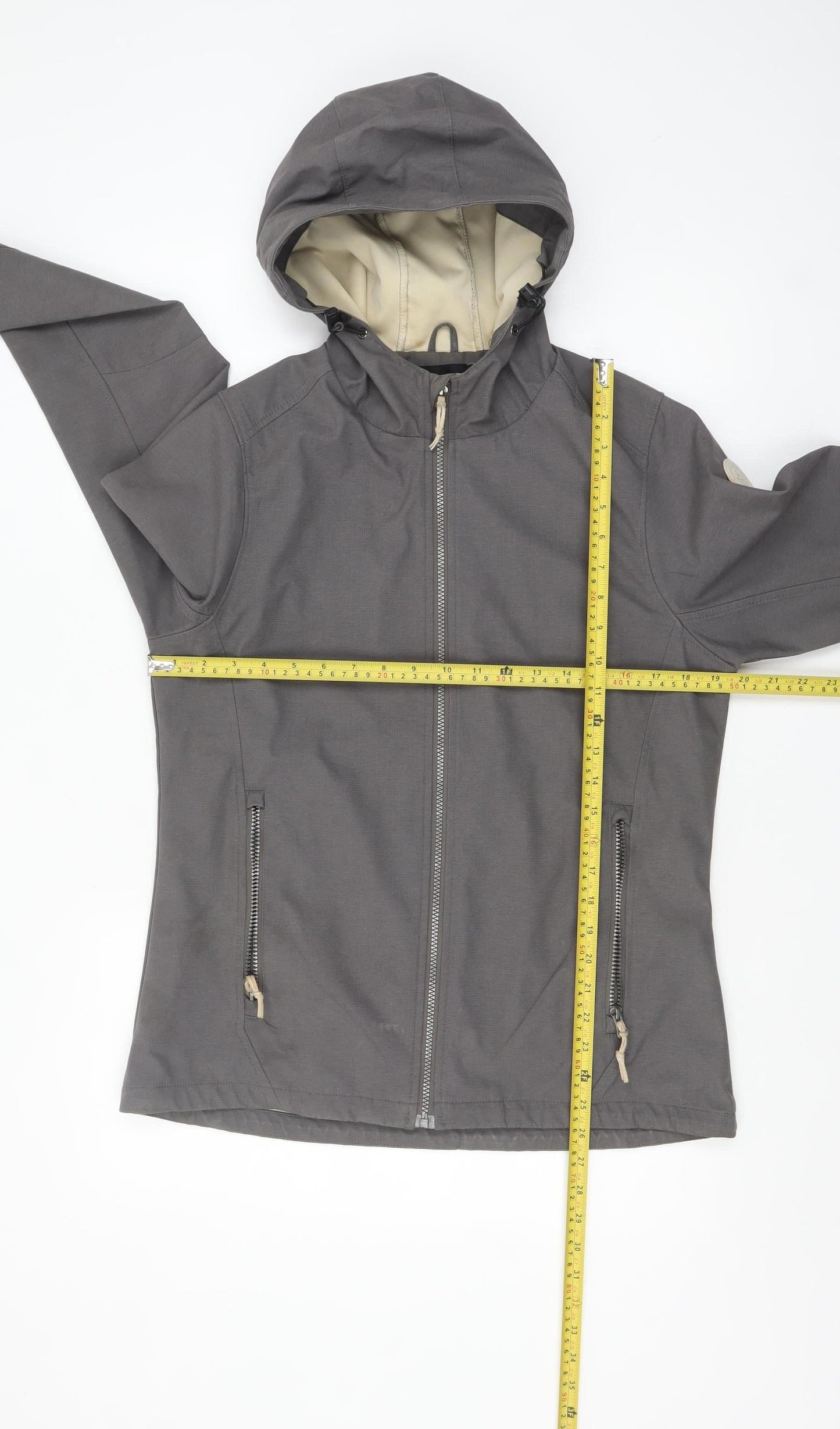 G.I.G.A. DX Women's Grey Softshell Hooded Windbreaker Jacket Size 12