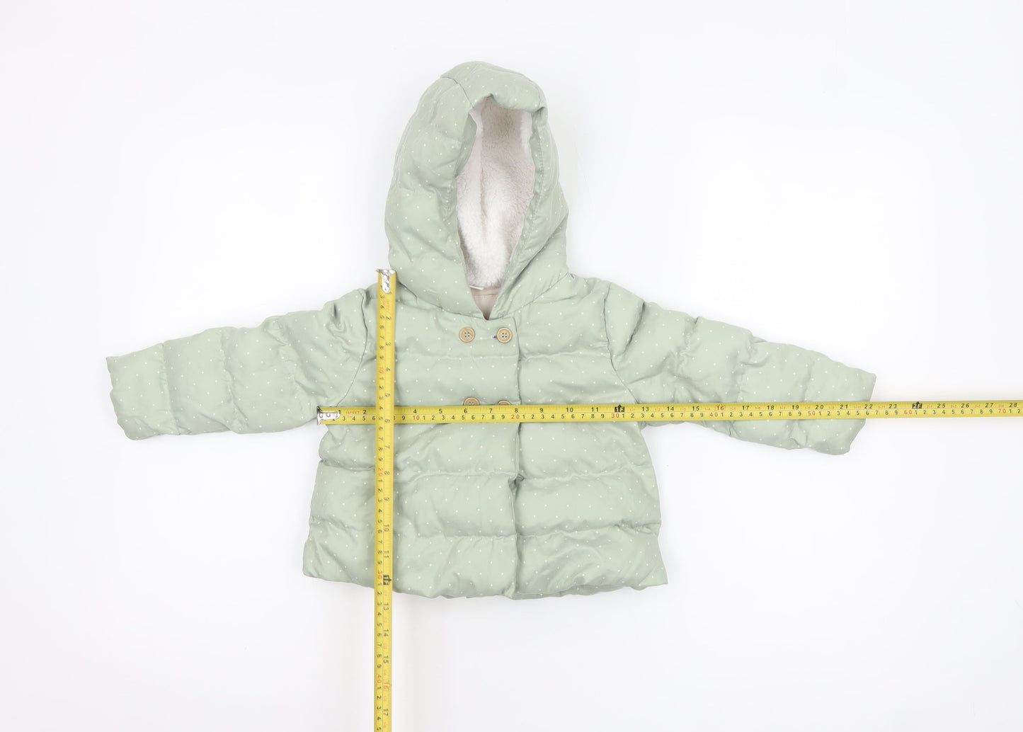 Next Unisex Baby Green Puffer Jacket Hooded Quilted Coat 18-24 Months