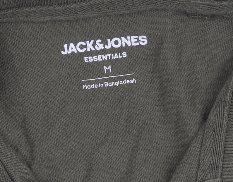 Jack & Jones Men's Green Cotton Polo Shirt M Regular Fit