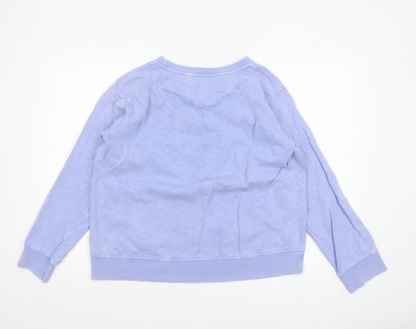 Orvis Women Light Blue Cotton Pullover Sweatshirt Size L