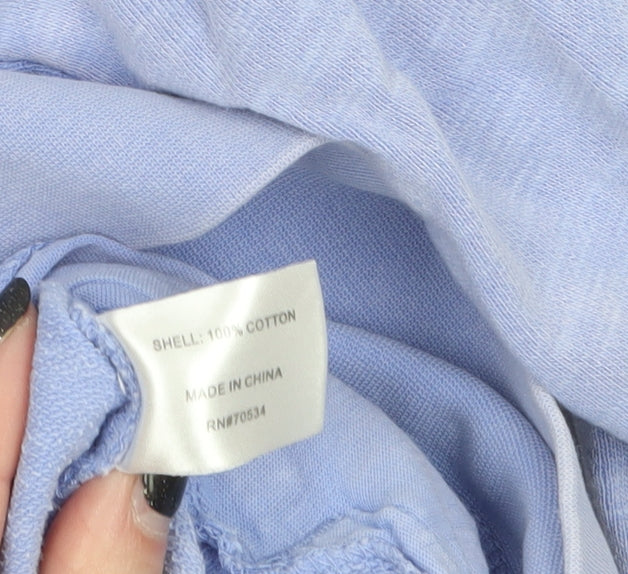 Orvis Women Light Blue Cotton Pullover Sweatshirt Size L