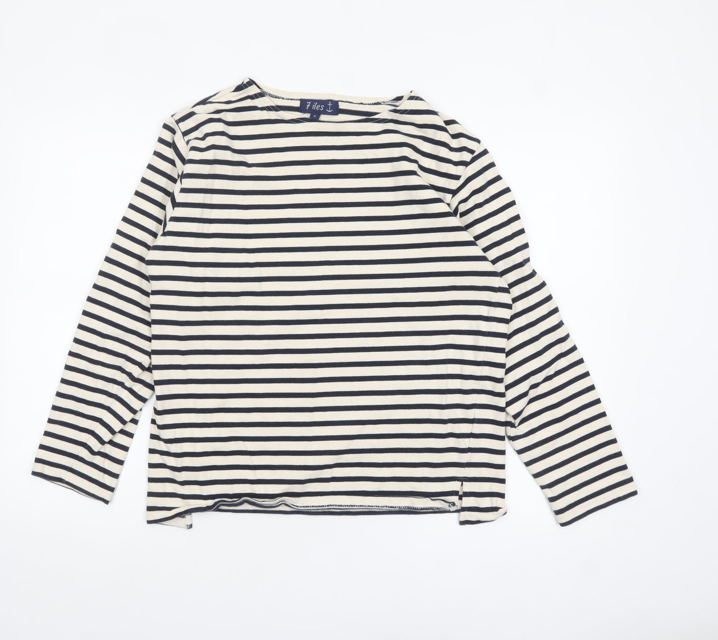 7 Iles Women's Multicoloured Striped Cotton Long Sleeve T-Shirt M