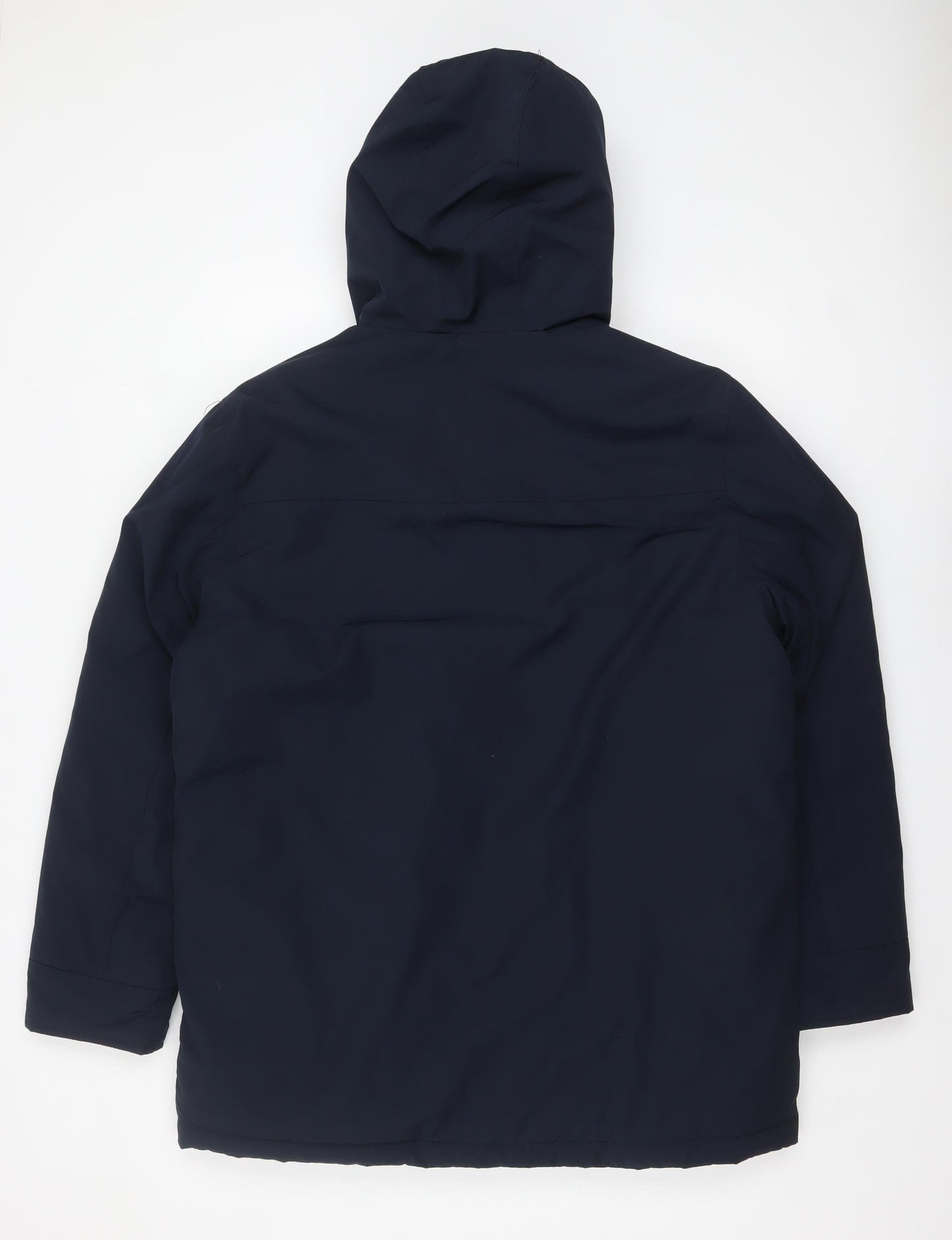 Marks and Spencer Men's Blue Hooded Parka Coat M Regular Polyester Winter