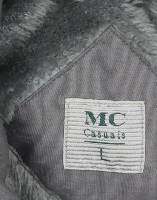 MC Casuals Men's Grey L Hooded Parka Jacket Lined Winter Coat