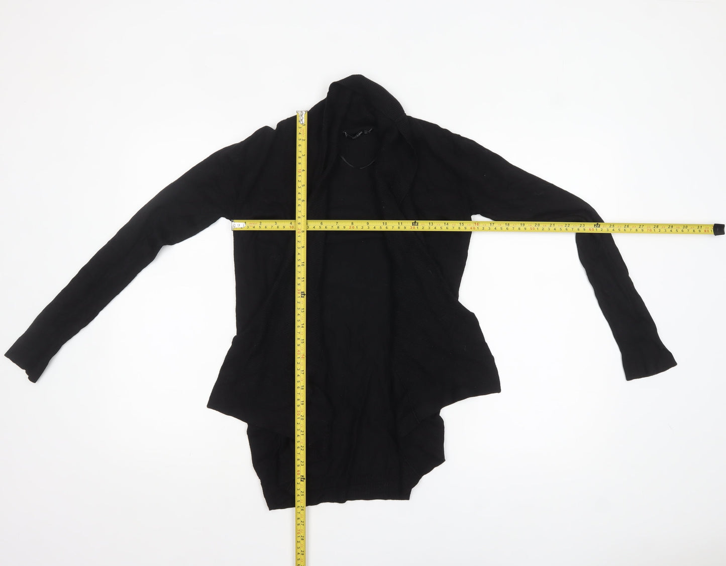 Mango Women's Black Knit Open Cardigan Size 8