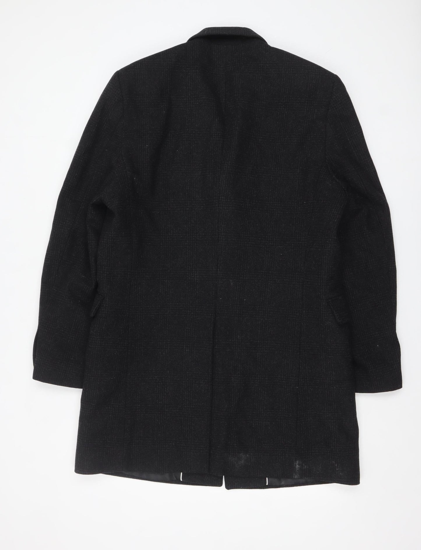 Blaze Men’s Black Wool Blend Mid-Length Classic Overcoat 40R