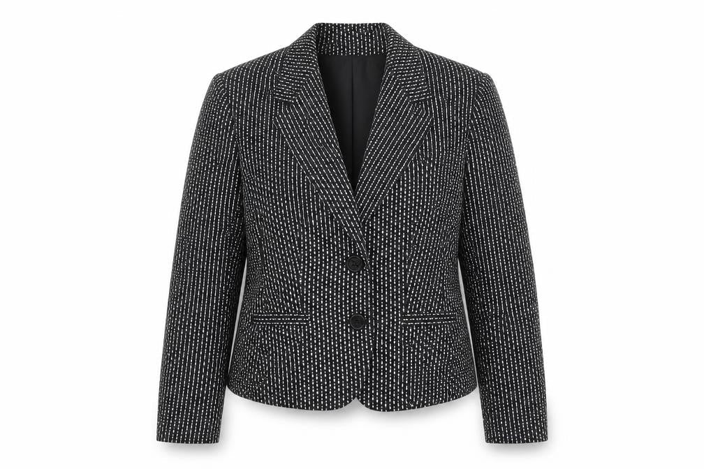 Aria Womens Black Polka Dot Cotton Lined Two Button Blazer Size 18