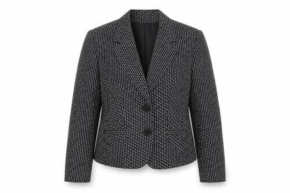 Aria Womens Black Polka Dot Cotton Lined Two Button Blazer Size 18
