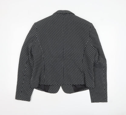 Aria Womens Black Polka Dot Cotton Lined Two Button Blazer Size 18