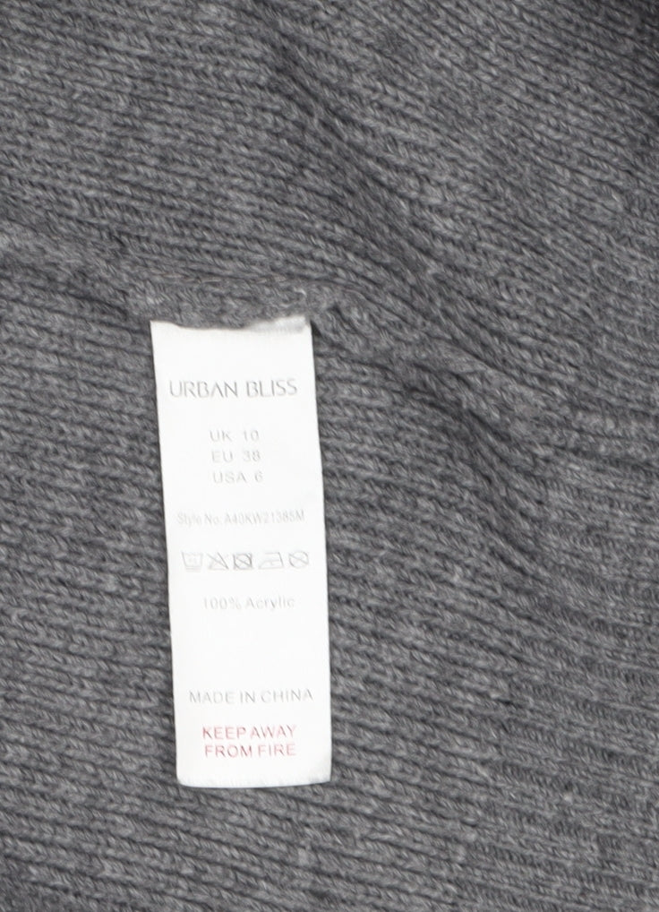 Urban Bliss Women's Grey Knit Belted Cardigan UK 10