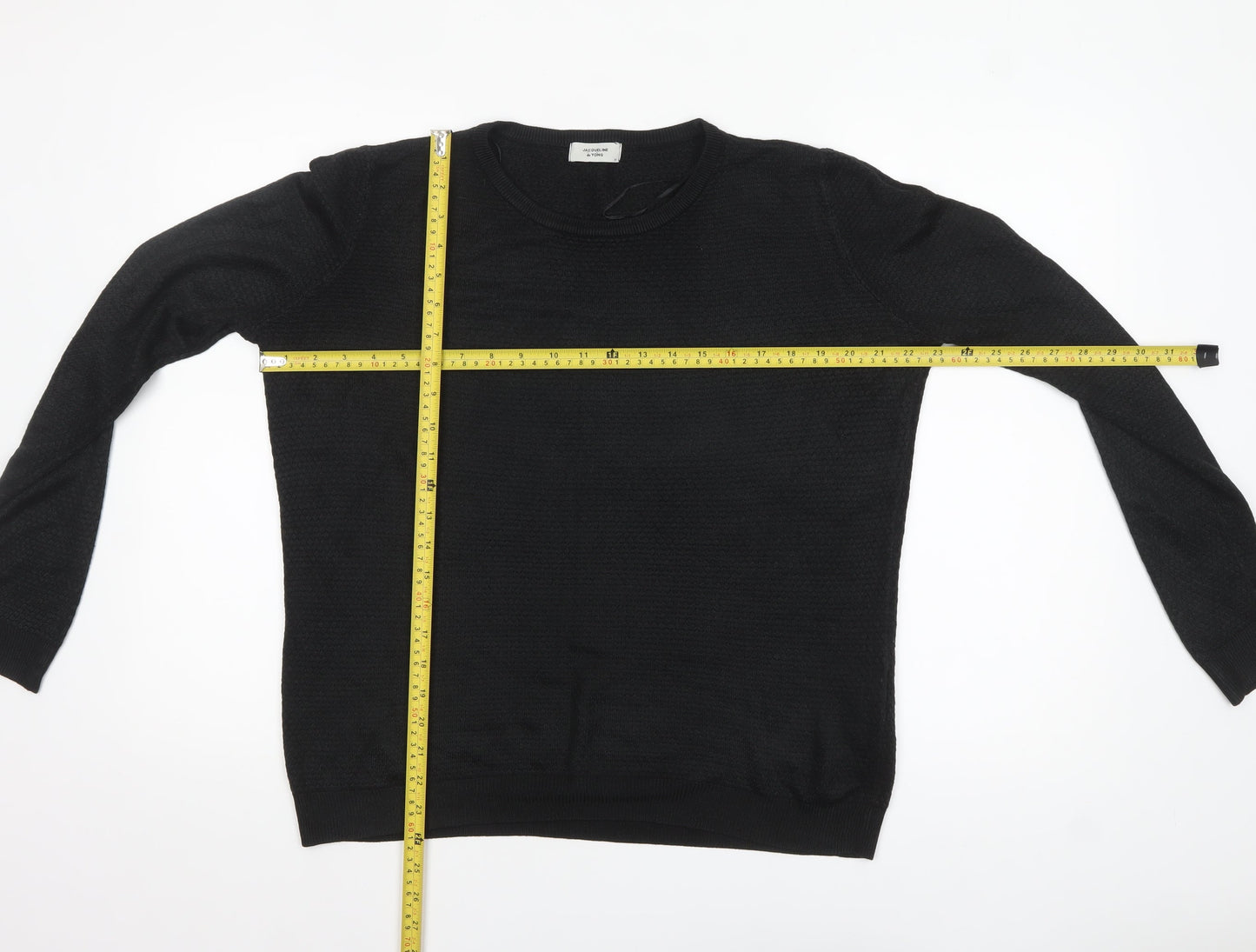 Jacqueline de Yong Women's Black Knit Crew Neck Jumper Size M