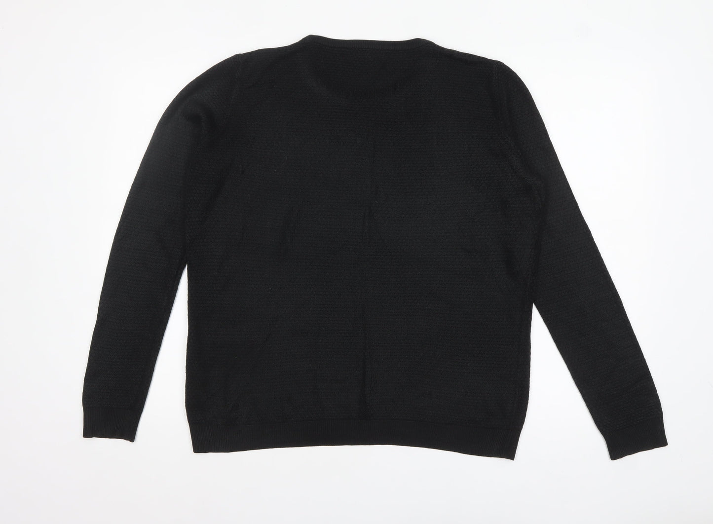 Jacqueline de Yong Women's Black Knit Crew Neck Jumper Size M