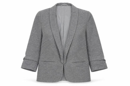 Next Women Grey Checked Blazer Jacket UK 10 Regular Fit