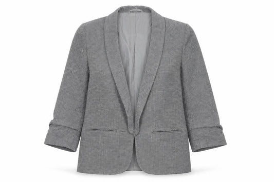 Next Women Grey Checked Blazer Jacket UK 10 Regular Fit