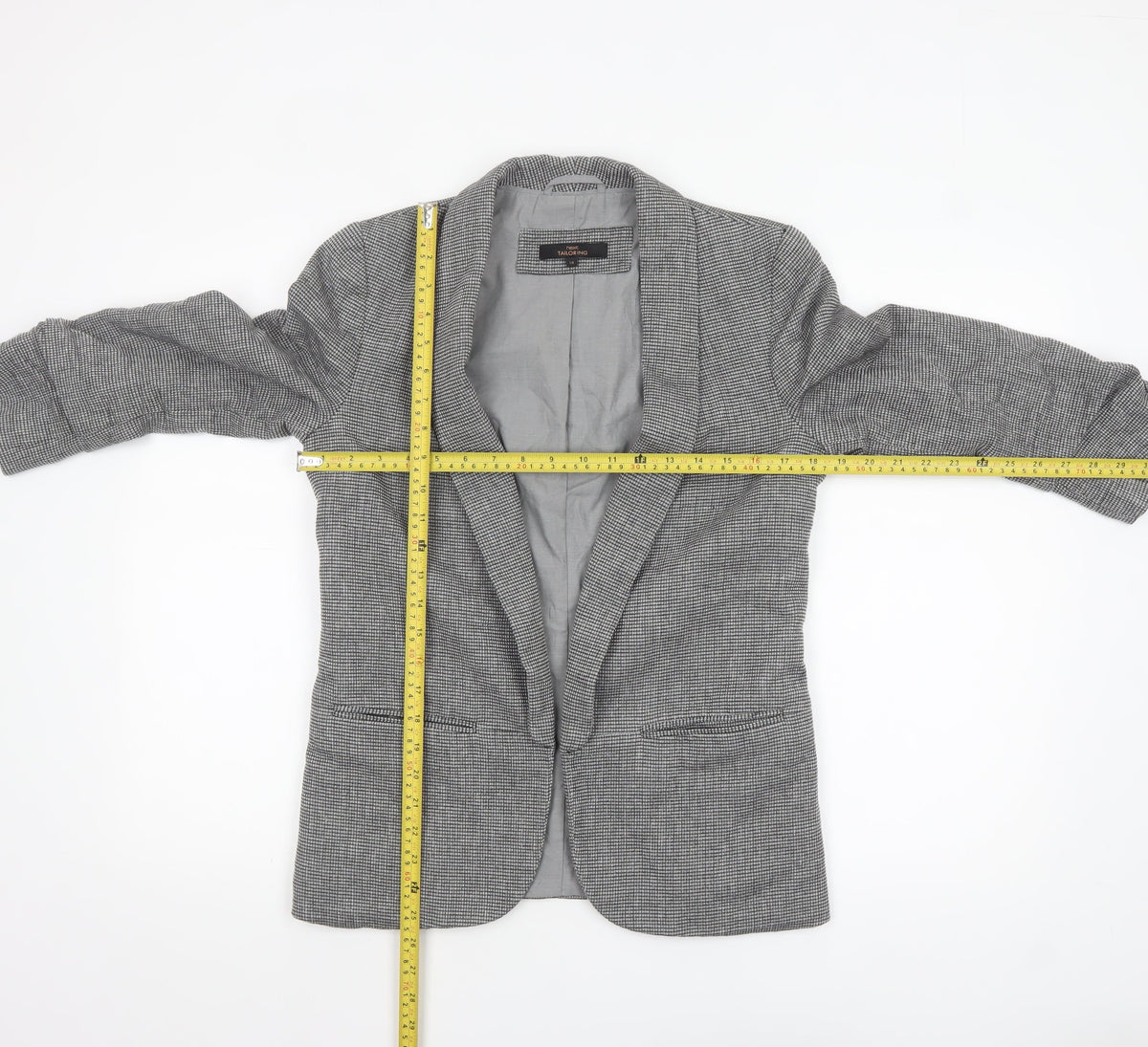 Next Women Grey Checked Blazer Jacket UK 10 Regular Fit