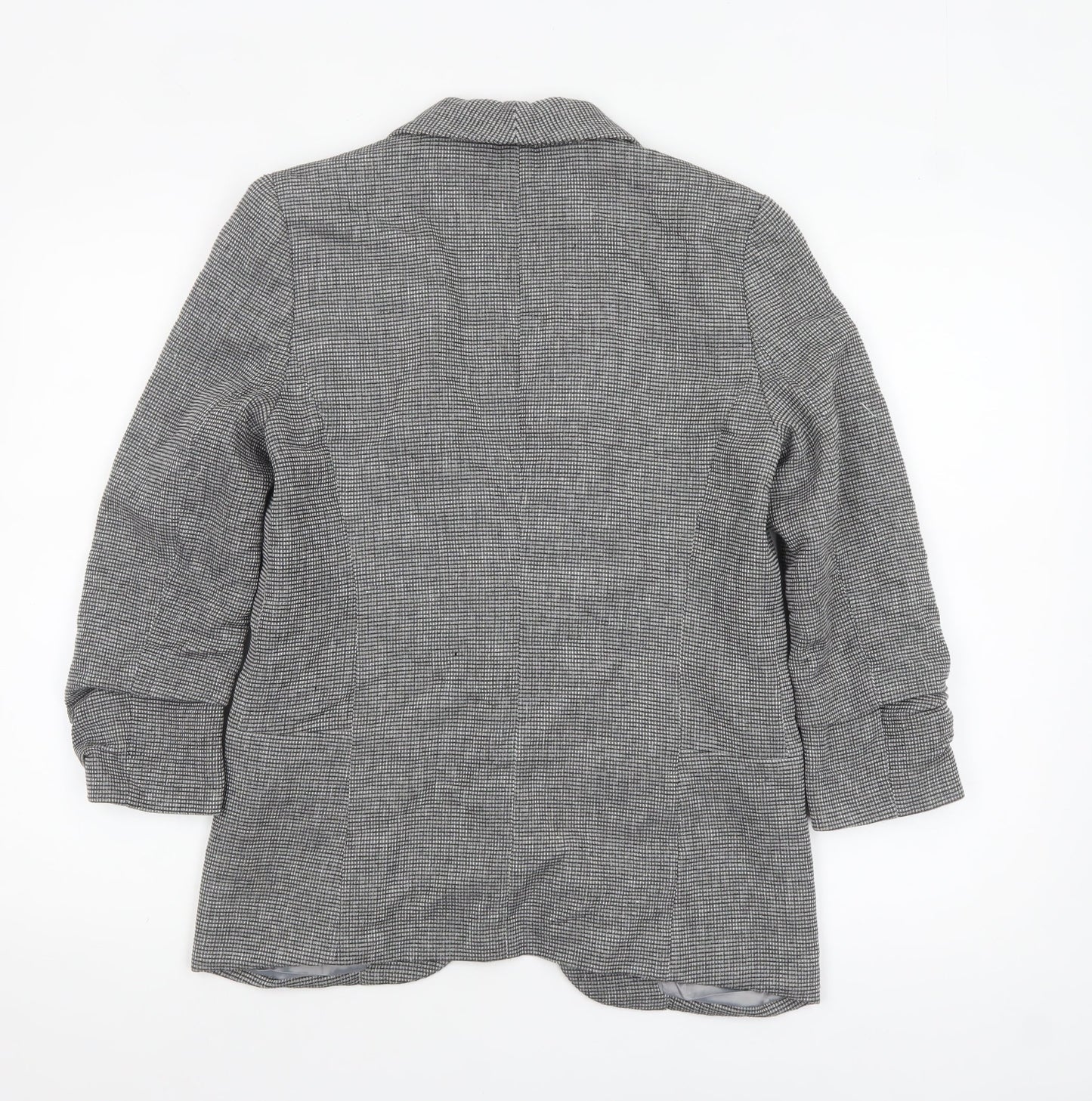 Next Women Grey Checked Blazer Jacket UK 10 Regular Fit