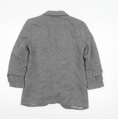 Next Women Grey Checked Blazer Jacket UK 10 Regular Fit