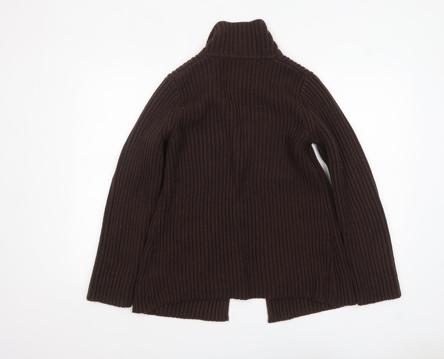 Berkertex Women Brown Knit Collared Cardigan Size 10-12