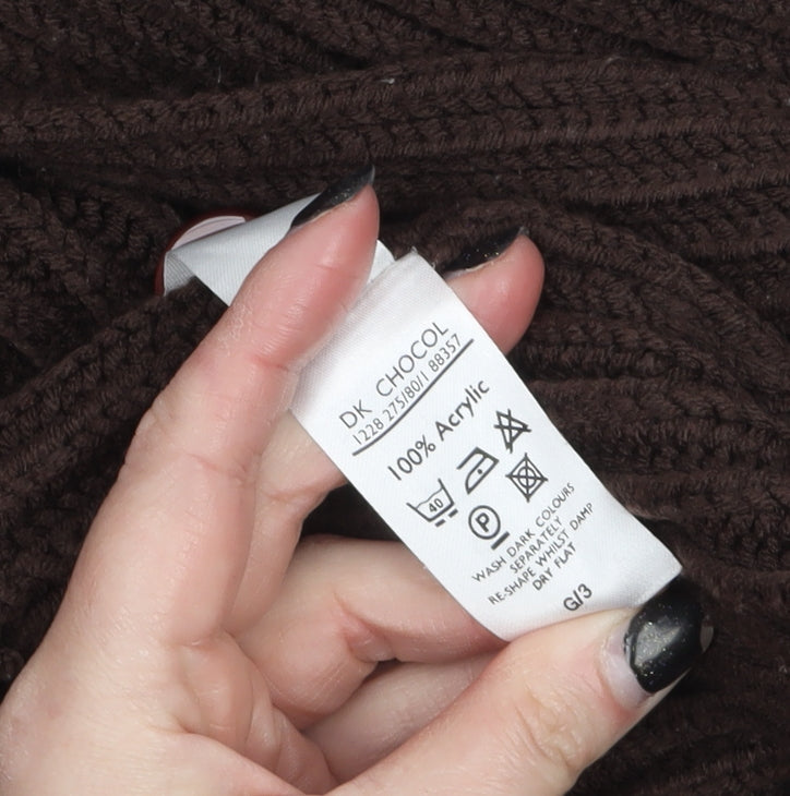 Berkertex Women Brown Knit Collared Cardigan Size 10-12