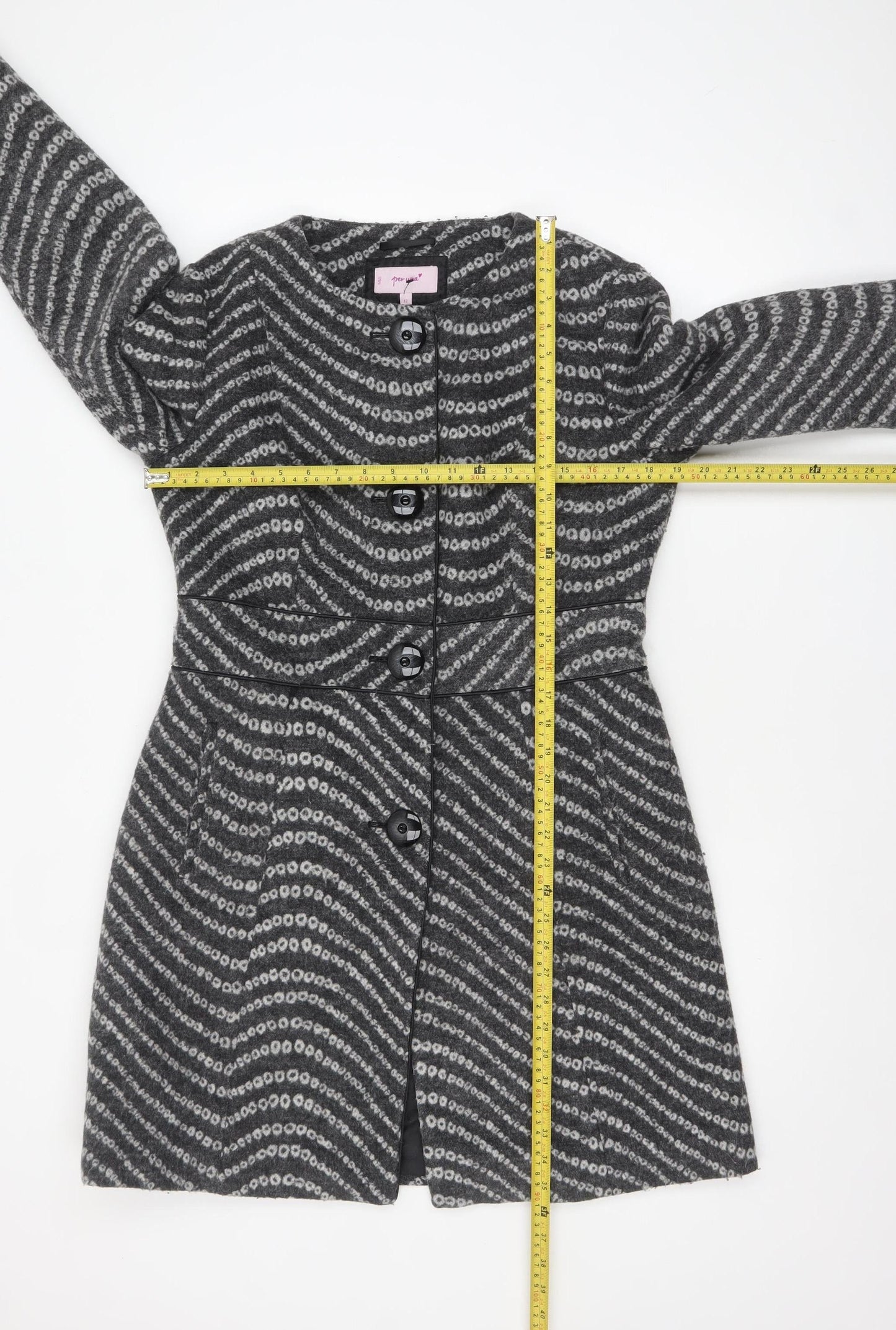 Marks and Spencer Per Una Women's Grey Wool Blend Mid-Length Coat Size 12