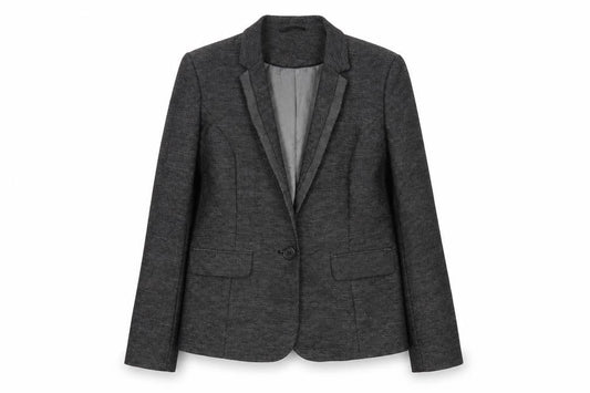 Next Women’s Grey Herringbone Blazer Size 12 Classic Single-Breasted Jacket