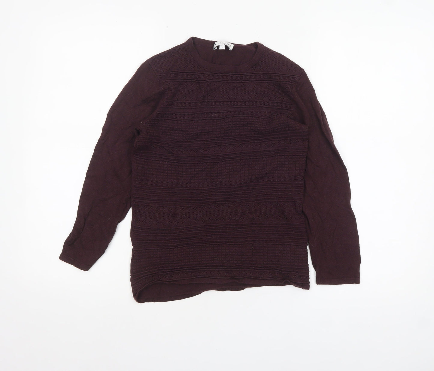 Warehouse Women Purple Size 6 Crew Neck Knit Pullover Jumper