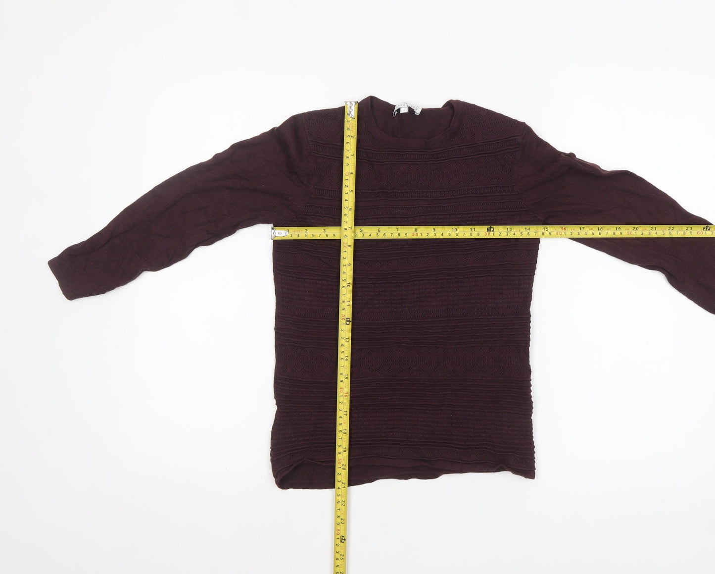 Warehouse Women Purple Size 6 Crew Neck Knit Pullover Jumper