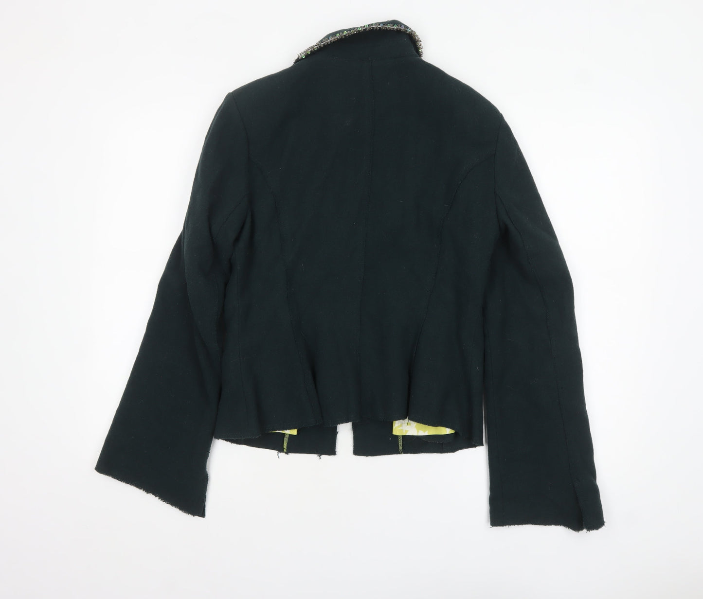 Noa Noa Women's Black Wool Beaded Short Jacket Size S