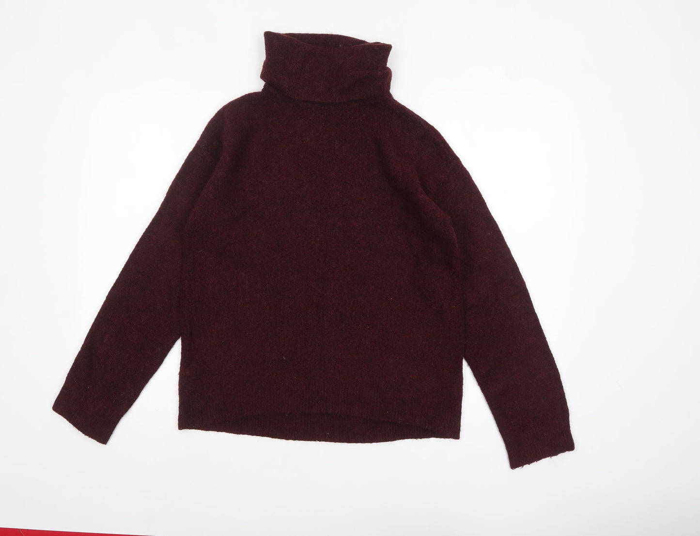 L.O.G.G. Womens Red Roll Neck Knit Jumper Size 10