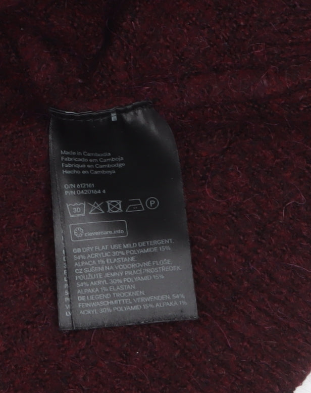 L.O.G.G. Womens Red Roll Neck Knit Jumper Size 10