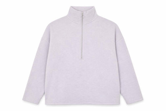 Front view of ASOS Women’s Purple Half Zip High Neck Jumper, size UK 10