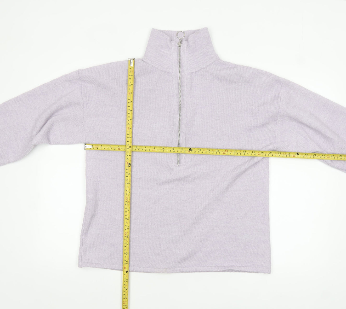 ASOS Women’s Purple Half Zip High Neck Jumper Size 10