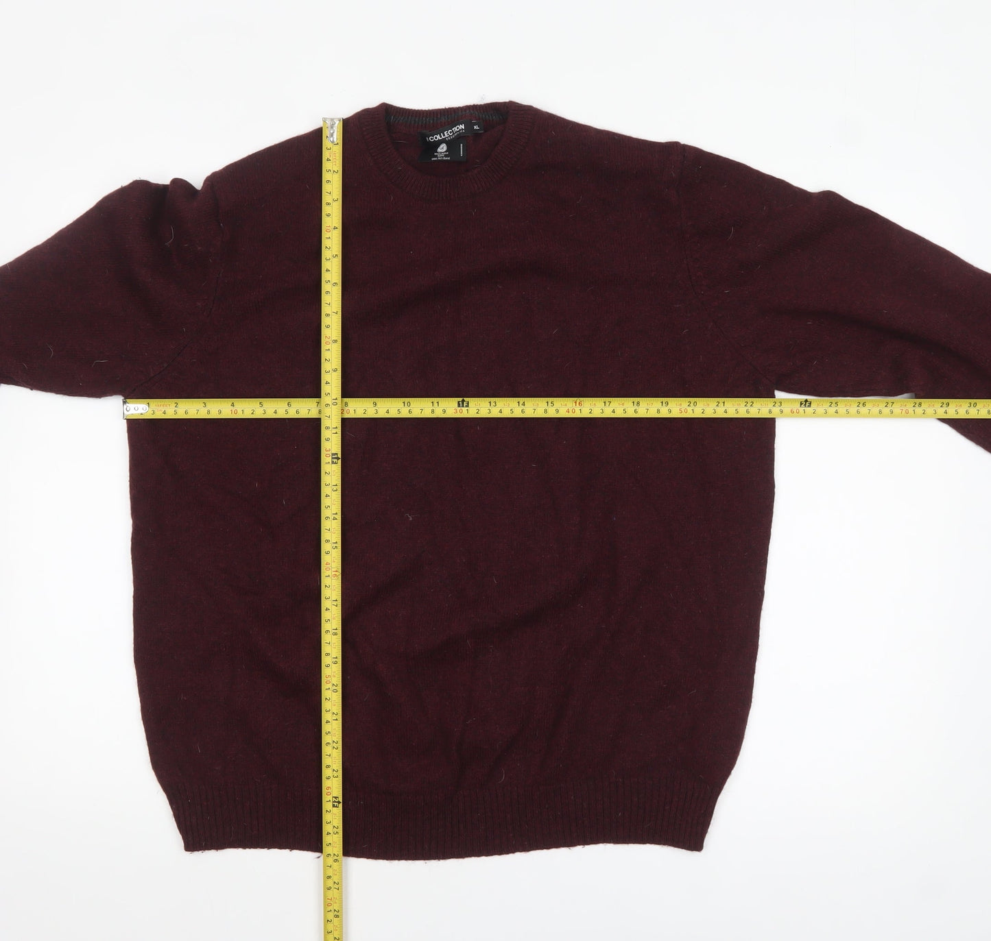 Debenhams Mens Red XL Lambswool Blend Crew Neck Jumper