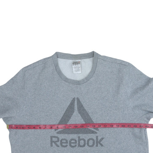 Reebok Mens Grey XL Crew Neck Pullover Sweatshirt